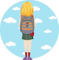 Back of backpacker simple character vector