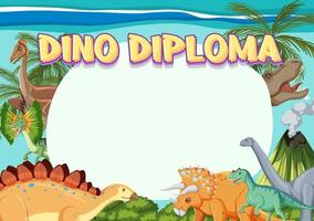 plantilla de banner con tema de dinosaurio vector