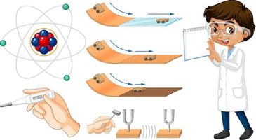 conjunto de equipos necesarios para el experimento científico vector