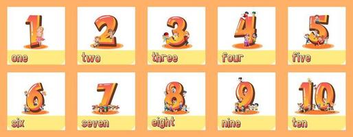 Counting number 1 to 10 for kids vector