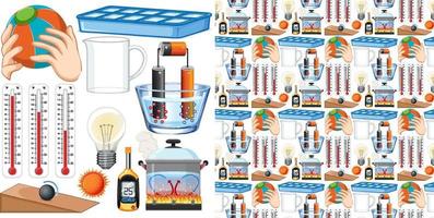 Seamless background with science equipments vector
