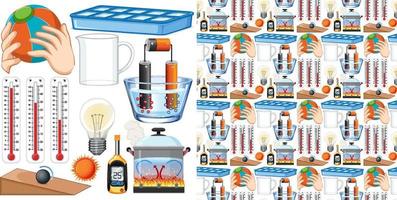 Seamless background with science equipments vector