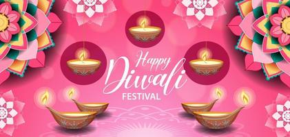 Happy Diwali Indian festival banner vector