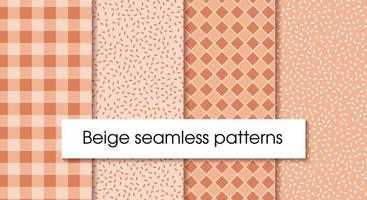 Beige seamless patterns for tablecloth, oilcloth, bedclothes or other textile design. vector