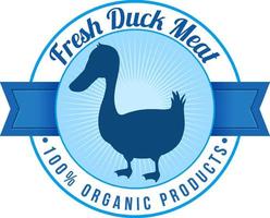 Logo design with fresh duck meat vector