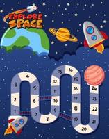 Game template with space theme background vector