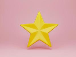 3d rendering, 3d illustration. Yellow stars on pink background. Modern minimal concept. photo