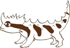Thorny devil in doodle simple style on white background vector
