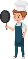 Male chef in blue apron vector