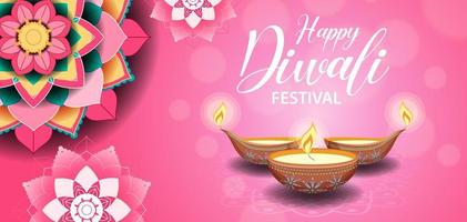 Happy Diwali Indian festival banner vector