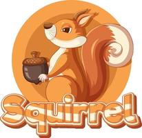 Word design for squirrel vector