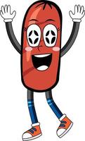 Sausage with arms and legs vector