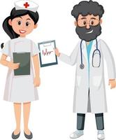 Doctor and nurse with patient files vector