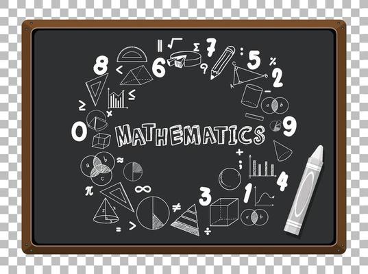 Math formula on blackboard isolated grid background