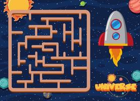 Game template with space theme background vector