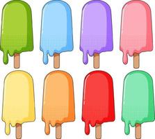 Popsicles in many colors vector