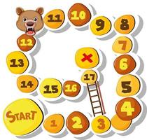 Game design with bear and numbers vector