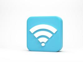 3d rendering, 3d illustration. Icon Wi-Fi, wireless internet network symbol on white background. Minimal concept. photo