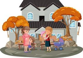 Isolated scene with people cartoon character vector