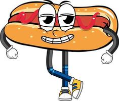 Hotdog with happy face vector