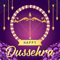 Happy Dussehra Hindu festival poster vector
