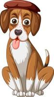 Cute puppy dog on white background vector