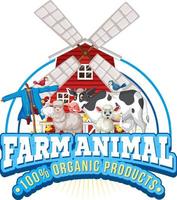 Logo design with words farm animal vector