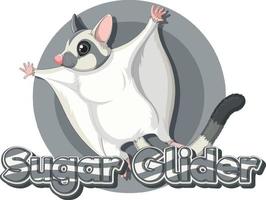 Font design for sugar glider in gray vector