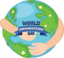 Poster design for world immunization day vector