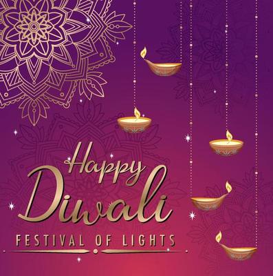 Happy Diwali festival of lights poster