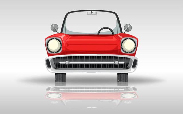 Classic car on white background