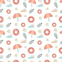 cute seamless pattern with summer element vector