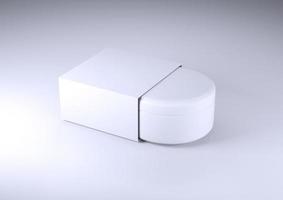 tarro de crema en una caja de cartón 3d render foto