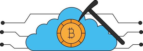 Bitcoin is being mined. vector