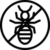 Ilustración de vector de prohibición de insectos en un fondo. Símbolos de calidad premium. Iconos vectoriales para concepto y diseño gráfico.