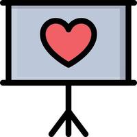 Ilustración de vector de tablero de amor en un fondo. Símbolos de calidad premium. iconos vectoriales para concepto y diseño gráfico.