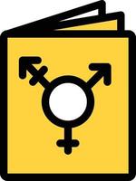 ilustración de vector de libro de género en un fondo. símbolos de calidad premium. iconos vectoriales para concepto y diseño gráfico.