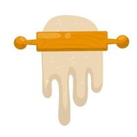 Rolling pin and dough vector