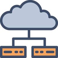 ilustración de vector de base de datos en la nube en un fondo. símbolos de calidad premium. iconos vectoriales para concepto y diseño gráfico.