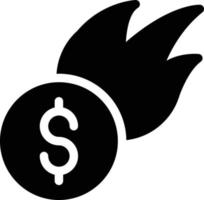 ilustración de vector de fuego de dólar en un fondo. símbolos de calidad premium. iconos vectoriales para concepto y diseño gráfico.