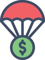 dollar parachute vector illustration on a background.Premium quality symbols. vector icons for concept and graphic design.