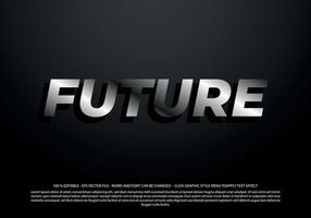 Future text effect with metalic style vector