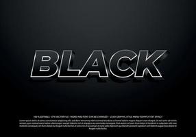 3d Black text effect style vector