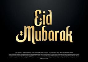 Eid mubarak text effect style vector