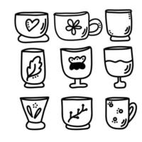 Set of elements from mugs vector