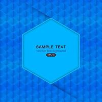 Blue hexagon frame on blue triangles background vector