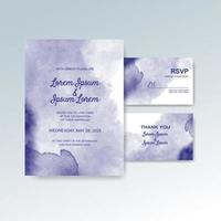 Wedding invitation with abstract watercolor background vector