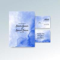 Wedding invitation with abstract watercolor background vector