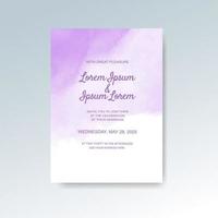 Wedding invitation with abstract watercolor background vector