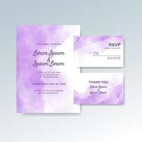 Wedding invitation with abstract watercolor background vector